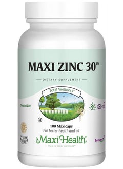 Zinc 30 - Zinc Vitamin with Enzymax for Enhanced Absorption - Highest Potency Immune Support - Glycinate Chelated Zinc Supplements for Adults - Zink Vitaminas - Kosher Made in USA - 100 Count Capsules