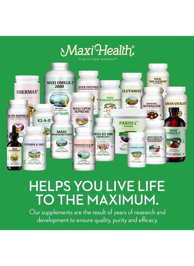 Maxi Health - Zinc 30 - Zinc Vitamin with Enzymax for Enhanced Absorption - Highest Potency Immune Support - Glycinate Chelated Zinc Supplements for Adults - Zink Vitaminas - Kosher Made in USA - 100 Count Capsules - Image 1