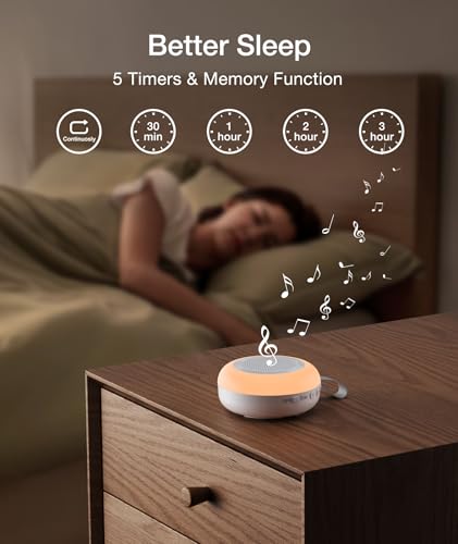 LEICEX Portable Sound Machine for Baby,LEICEX White Noise Machine,33 Soothing Sound 10 Colors Night Light Sleep Machine for Baby Kids,Timer and Memory, Travel Sound Machine for Sleep Office Privacy Travel - Image 5