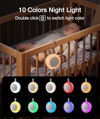 LEICEX Portable Sound Machine for Baby,LEICEX White Noise Machine,33 Soothing Sound 10 Colors Night Light Sleep Machine for Baby Kids,Timer and Memory, Travel Sound Machine for Sleep Office Privacy Travel - Image 2