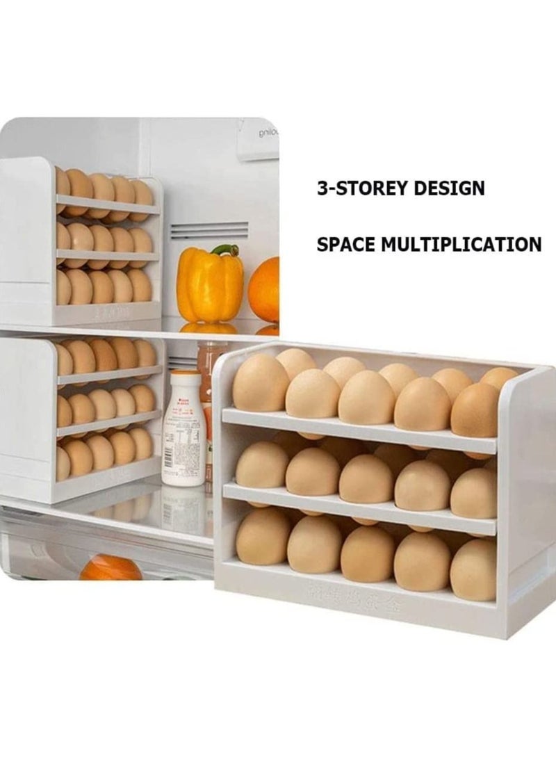 LEDIN - Egg Holder for Refrigerator,Egg Carrier Fit for Most Refrigerator Egg Storage Container Egg Organizer for Refrigerator Door 30 Eggs Space Saver - Image 1