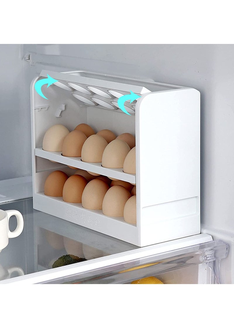 LEDIN - Egg Holder for Refrigerator,Egg Carrier Fit for Most Refrigerator Egg Storage Container Egg Organizer for Refrigerator Door 30 Eggs Space Saver - Image 1