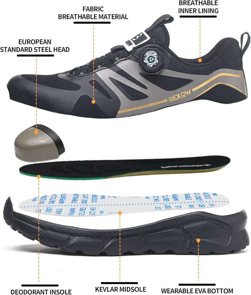 Bexow Premium Safety Shoes Steel Toe Lightweight Work Sneakers Industrial Footwear for Men and Women - Image 3