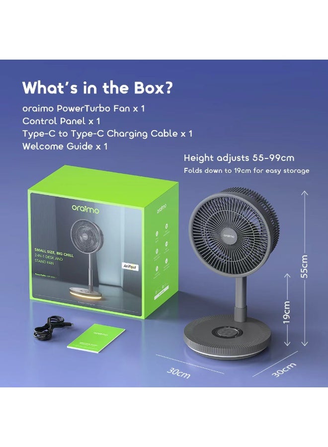 Oraimo Power Turbo 4000mAh Portable Folding Fan OPF-502A - Image 3