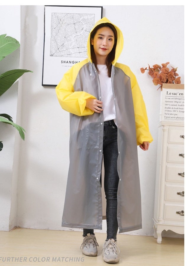 Rain Ponchos Raincoat for Adults Reusable   Fashion Hooded Waterproof Rain Poncho EVA Rain coat Jacket Long Rain Cape for Outdoor for Men Women - Image 3