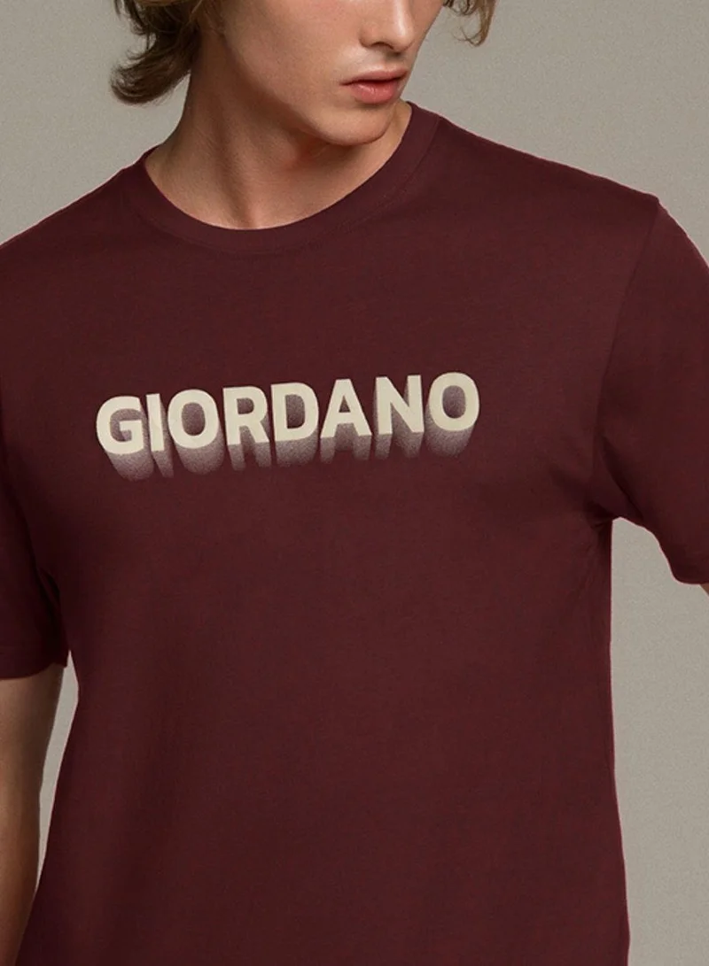 GIORDANO  Men's Cotton Signature Print Tee for Men | Best Price UAE