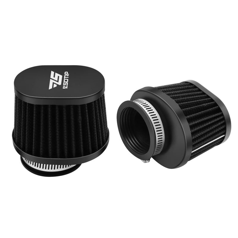 2PCS Motorcycle Air Filter Universal 45MM Replacement Engine Filter High Performance Air Filters Fit Motocross Carburetor Cleaner for Pit Bike Scooter Moped ATV Black