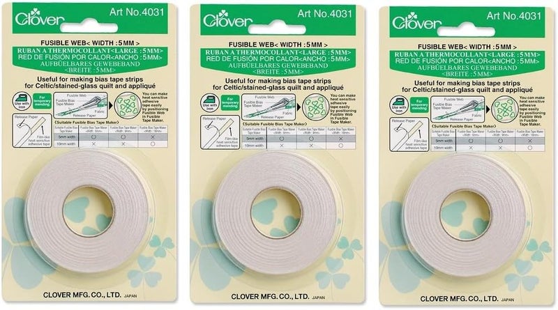 Needlecrafts Bulk Buy Fusible Bias Tape Maker Fusible Web 40 Feet 4031C (3-Pack)