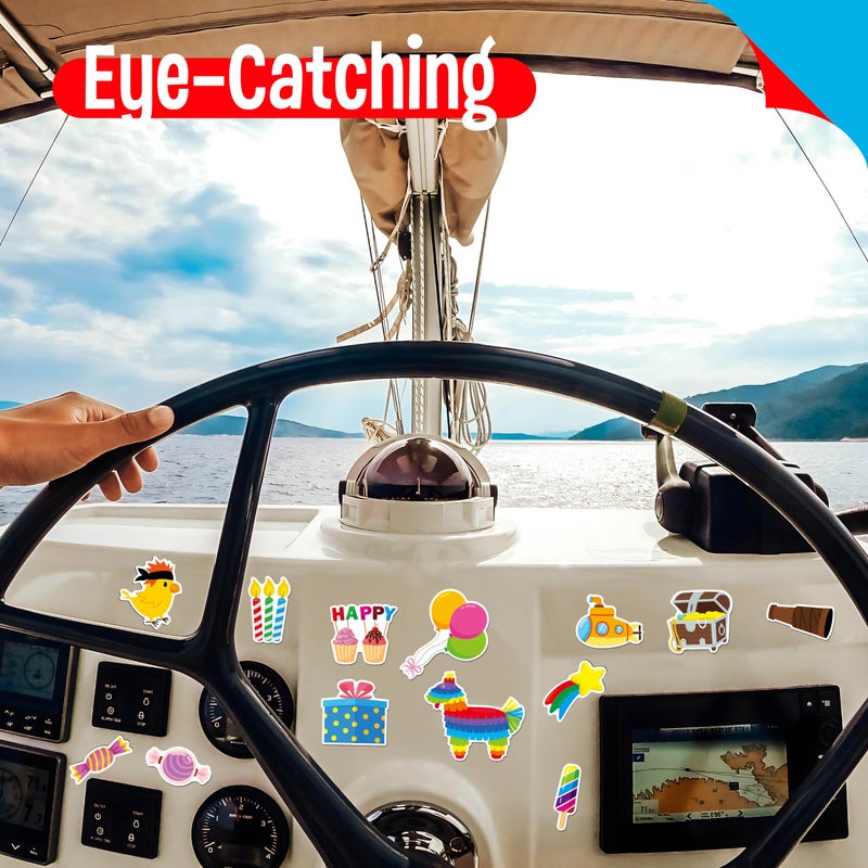 SpriteGru 68PCS Birthday Cruise Door Magnets, Large Funny Cruises Ship Decors Magnetic Door Decorations Waterproof Reusable Navigation Boat Anchor Car Magnets for Fridge, Carnival Cruise Party, Birthday Party - Image 5