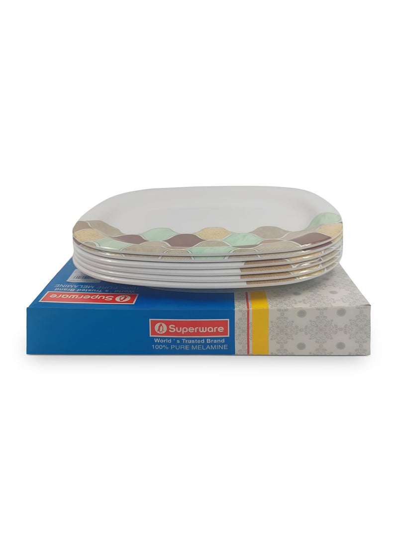 Superware Superware | Pure Melamine | Buffet Plate Set – Texture 12.5” (6 nos.) | Stain Free, Glazed Finish  - Image 5