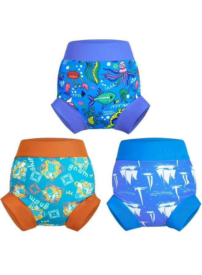 MOEMOE Baby Reusable Swim Diaper 3Pcs Waterproof Swim Pants Baby Swim Diaper for Boys and Girls Swimming Lesson 2-5T - Image 1