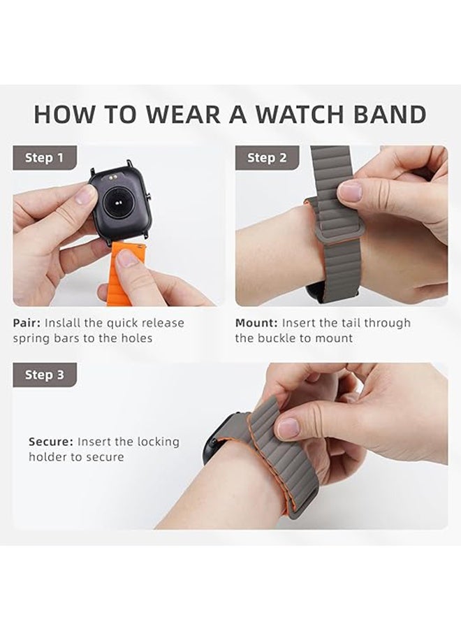 HY Magnetic Clasp Silicone Watch Band For Huawei GT3 /GT4 46mm and Samsung Galaxy Watch 6, Universal Fit for Smartwatches & Traditional Watches (22mm) - Image 4