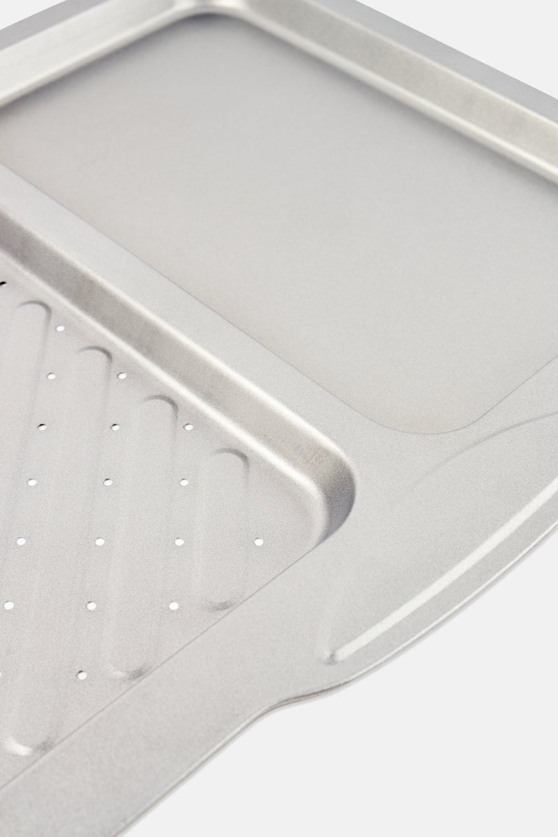 KitchenCraft Non-Stick Twin Section Baking Tray, Grey - Image 3