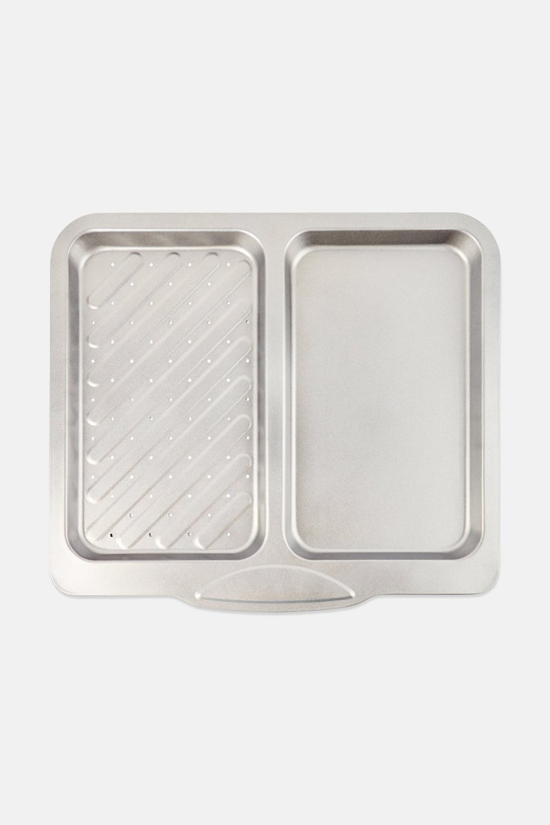 KitchenCraft Non-Stick Twin Section Baking Tray, Grey - Image 1