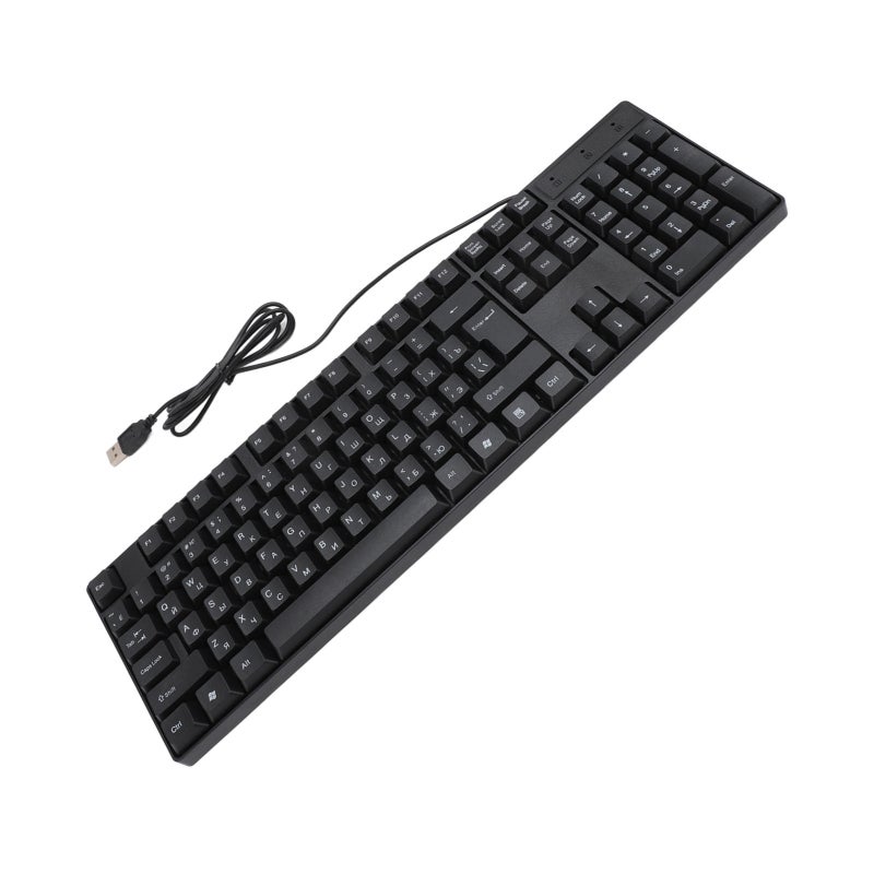 USB Wired Keyboard 104 Keys Ergonomic Tilted Design - Plug And Play Durable ABS Material Computer Keyboard for Home Office Gaming Desktop Laptop - Image 1