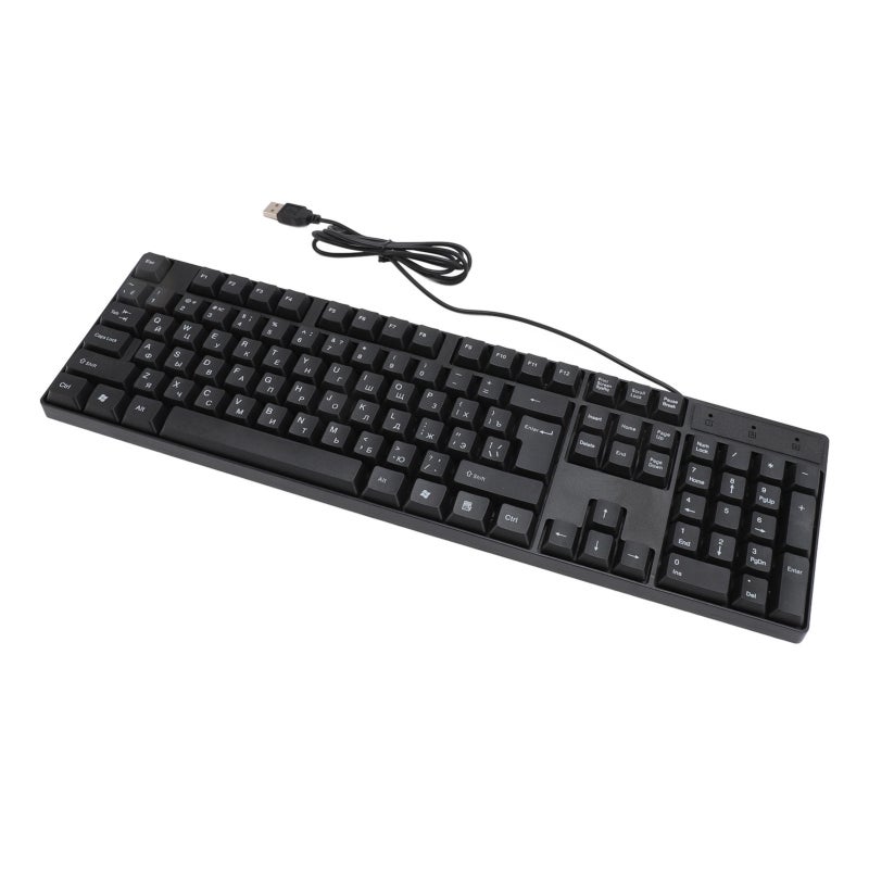 USB Wired Keyboard 104 Keys Ergonomic Tilted Design - Plug And Play Durable ABS Material Computer Keyboard for Home Office Gaming Desktop Laptop - Image 5