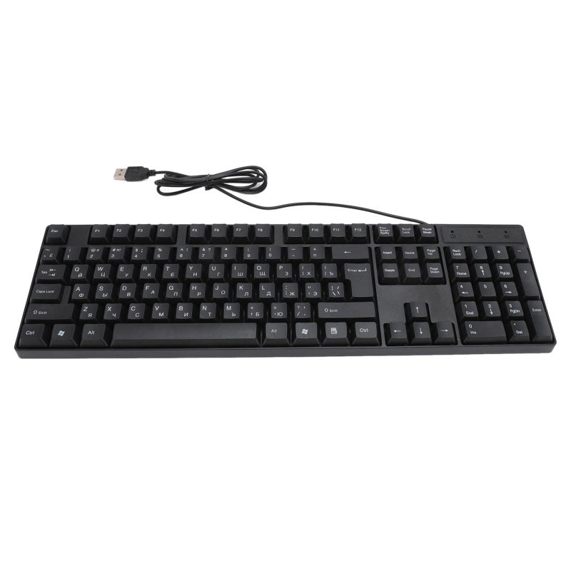 USB Wired Keyboard 104 Keys Ergonomic Tilted Design - Plug And Play Durable ABS Material Computer Keyboard for Home Office Gaming Desktop Laptop - Image 2