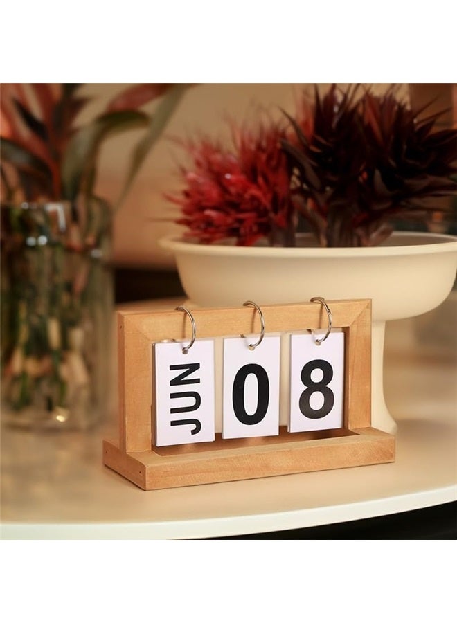 Generic Wooden Flip Perpetual Calendar Suitable for Daily Office,Home Decoration Vertical Kitchen Desktop Decoration （Wood Color）  - Image 5
