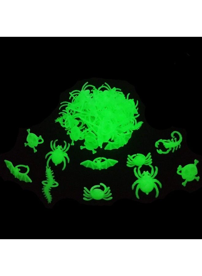 kockuu 56Pcs Spider Rings Glow In The Dark Plastic Bugs Insects Ring Toys For Kids Toddlers Halloween Party Favors Trick Or Treat Rings April Fool Day Prank Gifts - Image 2