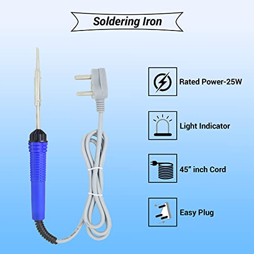 Hillgrove Electronic Repairing 8in1 Mobile Soldering Iron Equipment Tool Machine Combo Kit Set with Flux Paste and Wire 25 W Simple (Flat, Pointed Tip) - Image 4