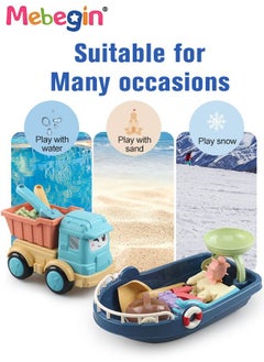 MEBEGIN 32 Pieces Beach Toys with Sand Bucket, Hourglass Dump Truck, Shovels and Other Accessaries, Sand Pails Set, Complete Beach Sand Toys with Bright and Attractive Appearance, Fun Beach Sand Toys, Summer Outdoor Beach Game, Perfect Summer Outdoor Gift  - Image 3