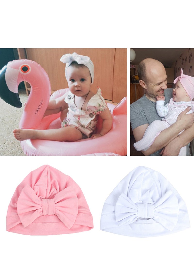 Newborn Infant Baby Hat Cotton Bow Knot Turban Toddler Head Cap - Image 2