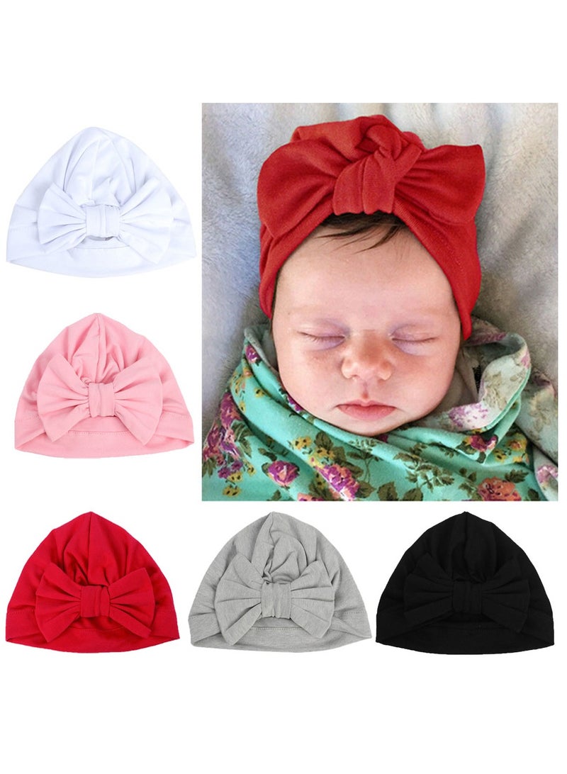 Newborn Infant Baby Hat Cotton Bow Knot Turban Toddler Head Cap - Image 1