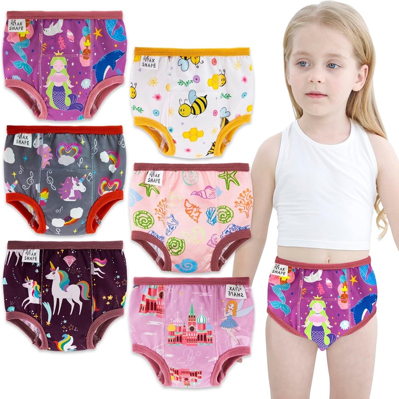 Max Shape 6 Packs of Potty Training Underwear for Girls - Image 1