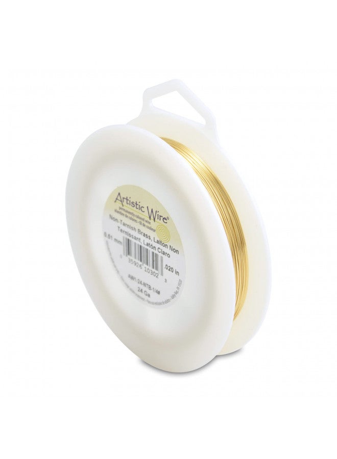 Artistic Wire 24 Gauge Tarnish Resistant Brass Craft Jewelry Wrapping Wire, Gold Color, 198 ft - Image 1