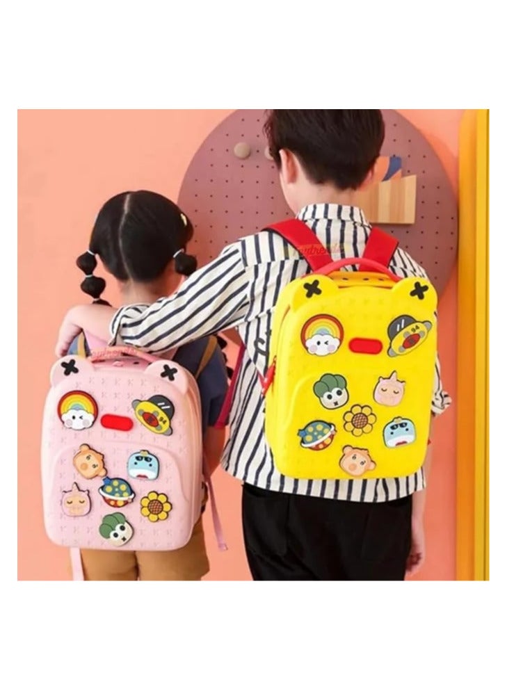 Cute Silicone Backpack for Kids, 100% Waterproof, Large Capacity, Stylish And Trendy Backpack,For 6 to 12Years Child Kindergarten Primary School Gift Yellow - Image 2