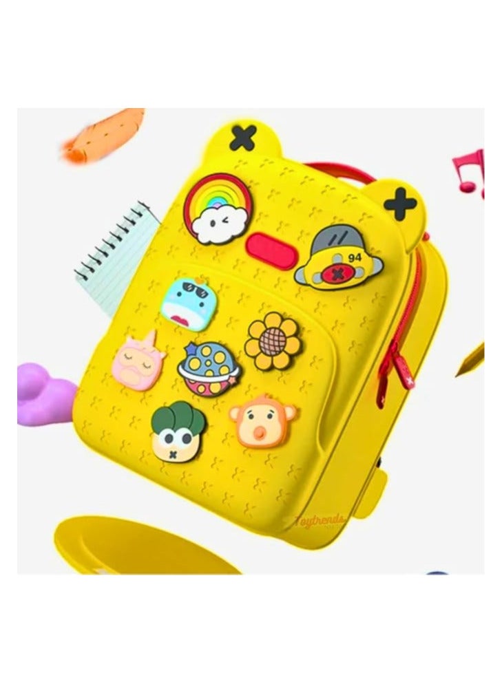 Cute Silicone Backpack for Kids, 100% Waterproof, Large Capacity, Stylish And Trendy Backpack,For 6 to 12Years Child Kindergarten Primary School Gift Yellow - Image 3