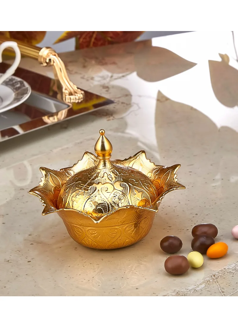 İhvan Online Ihvan Online Rose Candy Bowl with Lid Gold