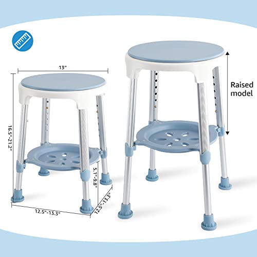 KSITEX Shower Chair Stool for Inside Shower, Small Corner Plastic Stool for Shower 300 Lb,360° Swivel Bath Shower Seat for Seniors Adults Sitting, Adjustable Bathtub Stool with Storage Tray - Image 2