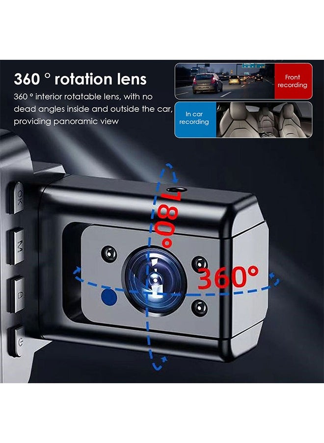 CAFELE 3 Channel WiFi 4K 1296P Dash Cam for Cars with 32GB Memory Card, HD Car in Front of the Car Inside the Car Behind the Car Simultaneously Recording  - Image 3