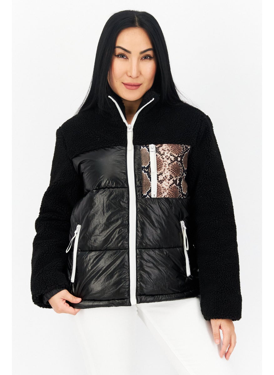 Marc New York Women Textured Puffer Jacket, Black Combo  - Image 1