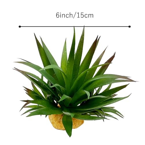 Smoothedo-Pets Reptile Artificial Plants Succulent Terrarium Decorative Desert Rainforest Plant Lizard Beard Chameleon Gecko Snake Amphibious Sea Turtle Tank Accessory (Agave-Set) - Image 4
