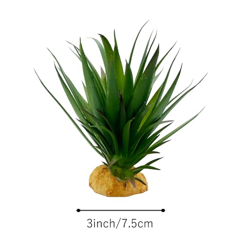 Smoothedo-Pets Reptile Artificial Plants Succulent Terrarium Decorative Desert Rainforest Plant Lizard Beard Chameleon Gecko Snake Amphibious Sea Turtle Tank Accessory (Agave-Set) - Image 5