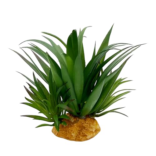 Smoothedo-Pets Reptile Artificial Plants Succulent Terrarium Decorative Desert Rainforest Plant Lizard Beard Chameleon Gecko Snake Amphibious Sea Turtle Tank Accessory (Agave-Set) - Image 1