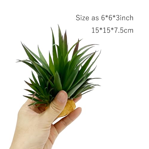 Smoothedo-Pets Reptile Artificial Plants Succulent Terrarium Decorative Desert Rainforest Plant Lizard Beard Chameleon Gecko Snake Amphibious Sea Turtle Tank Accessory (Agave-Set) - Image 2