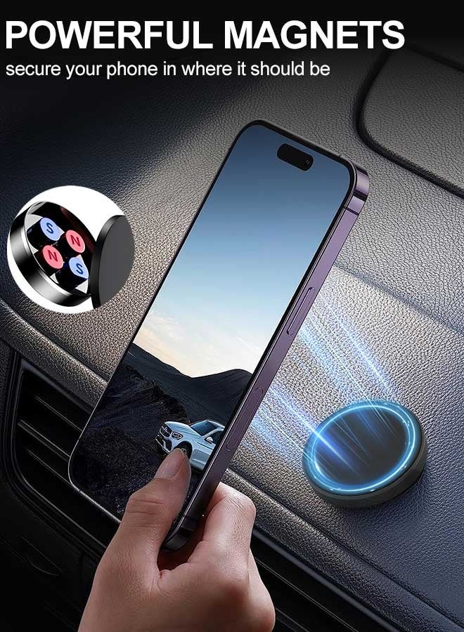 بشكل مختصر [حزمة من 2 قطعة] حامل هاتف محمول مقنطيسي عالمي للوحة القيادة في السيارة لـ Apple iPhone 17 16 15 14 13 12 11 / Pro Max، لـ Samsung S25 S24 Ultra Plus Fold 7 Flip 7، لـ Google Pixel 10 9a 9 8 Pro، إلخ. - Image 3