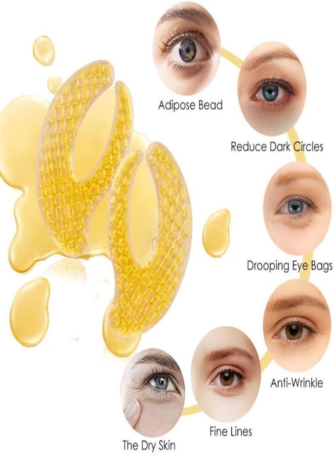 AMPLIN 24K Gold Eye Mask Collagen Gel Pads with Anti-Aging and Wrinkles Care for Rings, Swelling Treatment Hydrogel Under Eye Patches (PACK OF 10) - Image 5