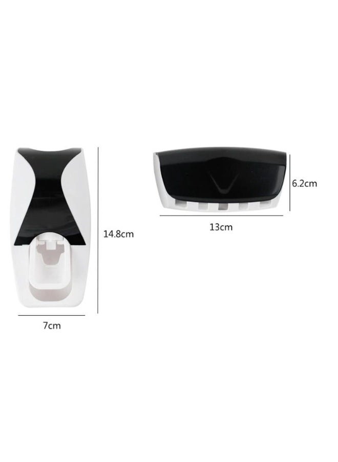 2 Pack Wall Mounted Toothpaste Dispenser with Toothbrush Holder, Press Toothpaste Squeezer, No Drill Adhesive Installation, Space Saving Bathroom Organizer, Practical Gift for Family and Kids - Image 5