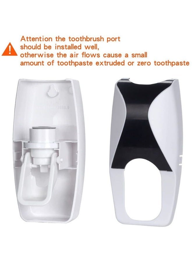 2 Pack Wall Mounted Toothpaste Dispenser with Toothbrush Holder, Press Toothpaste Squeezer, No Drill Adhesive Installation, Space Saving Bathroom Organizer, Practical Gift for Family and Kids - Image 4