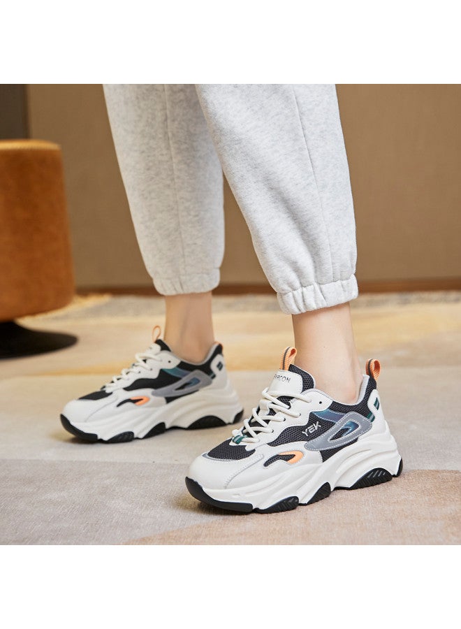 YEARCON Women's Platform Sneakers For Spring/summer 2025, Chunky Dad Shoes, Versatile Casual Sports Shoes With Mesh Upper - Image 3