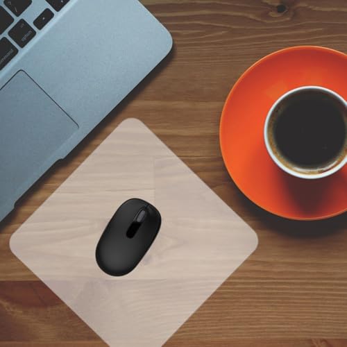 DIYEAH Gaming Mouse Pad Transparent Glass Mousepad Non-Slip Clear Desk Mat Pad with Round Edge Desk Protector for Laptop Computer Office, 9.84 X 9.84 inch - Image 5