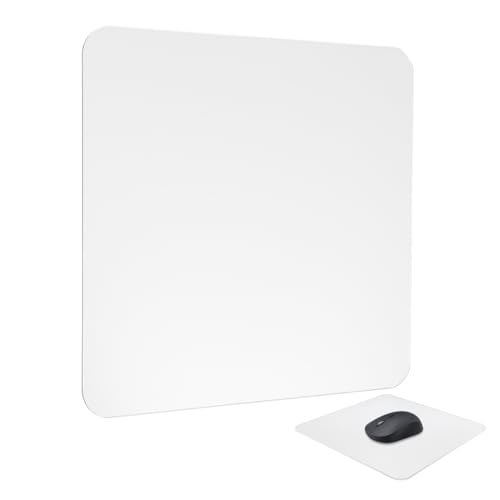 DIYEAH Gaming Mouse Pad Transparent Glass Mousepad Non-Slip Clear Desk Mat Pad with Round Edge Desk Protector for Laptop Computer Office, 9.84 X 9.84 inch - Image 2