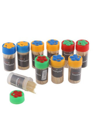 Small Toothpick Set -10 Piece- Disposable Double-ended Sharp Pointed Picks with Dispenser Container for Enhanced Oral Hygiene and Fruits Garnishes cheese Skewering and DIY Art Craft Projects - pzsku/Z20321FC78EFA0E0C808FZ/45/_/1705820728/9f0c18fe-c399-48f7-b30e-117181f9685e