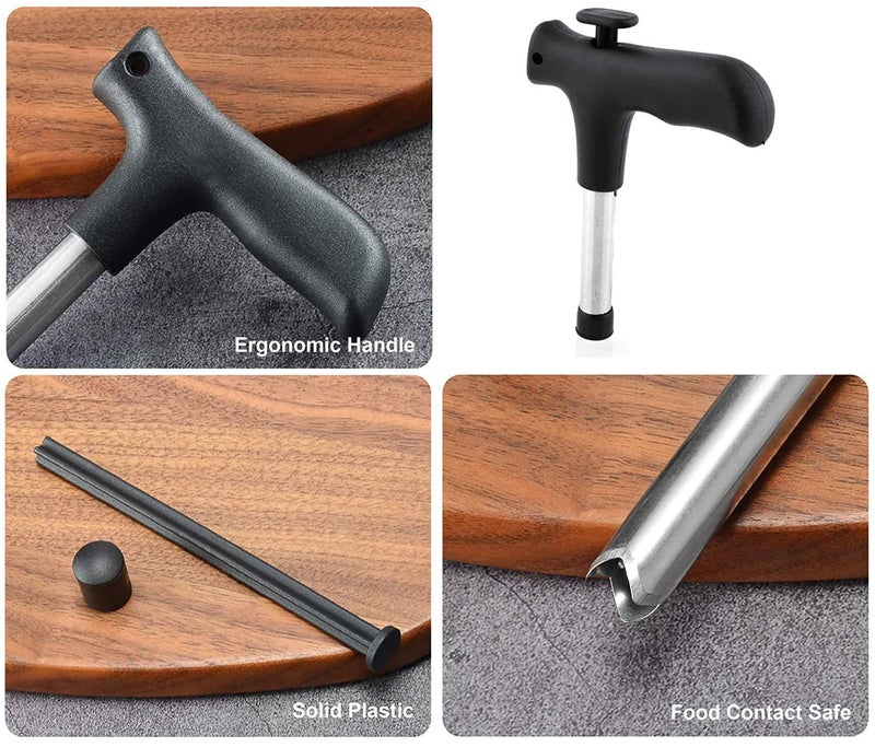 ERZA Coconut Opener Tool, Stainless Steel Tender Coconut Hole Remover with Easy Press & Release, Drill Cutter with Cleaner Stick, Food Grade, Dishwasher Safe, Easy Straw Hole Maker, PC1 - Image 4