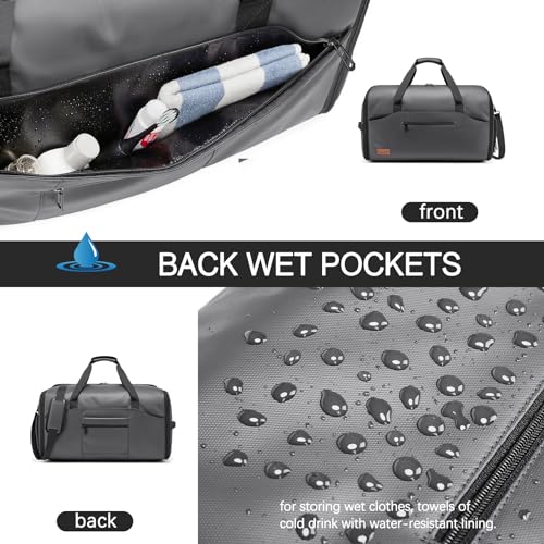 Moulyan Garment Bags for Travel,45L Carry on Convertible Garment Duffle bag for Men Women - 3 in 1 Hanging Suit Travel Bag with Shoulder Strap - Image 4