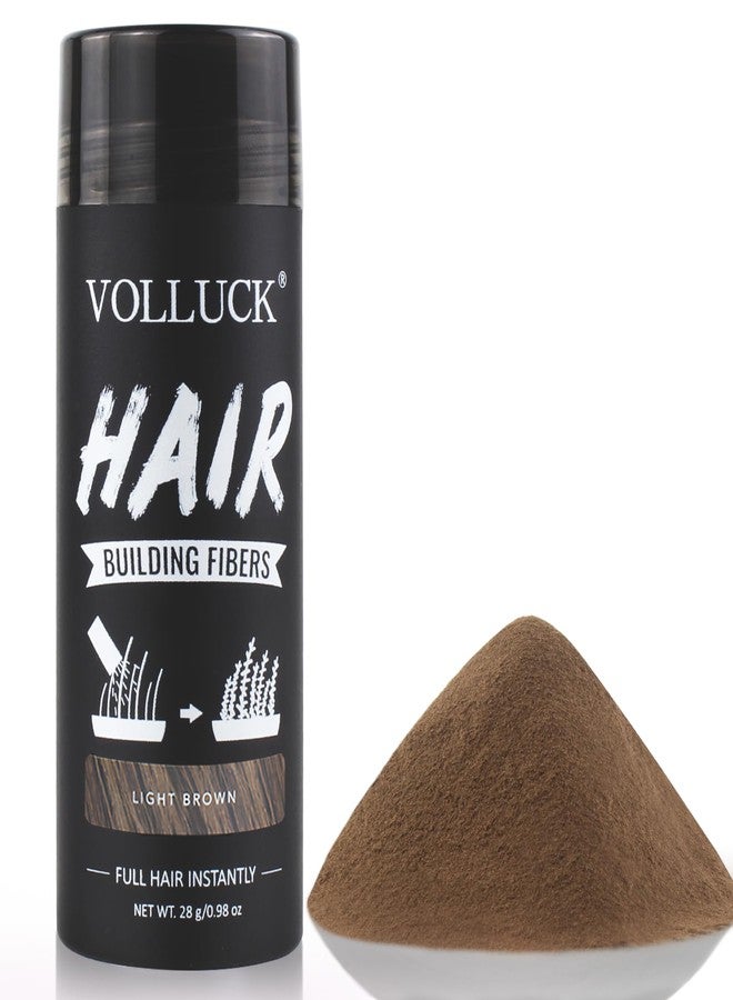 VOLLUCK Hair Fibers for Thinning Hair for Women and Men, Hair Color for Gray Hair Coverage Thicker Fuller Hair Loss Instantly Hair Building Fibers Root Touch Up Natural Formula 28g (Light Brown) - Image 1